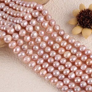 8-9mm Purple Natural Freshwater Round Pearl,Purple pearl strand,round freshwater pearl strand,Wholesale of pearls-14 Inches--48pcs--BHY005-2