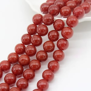 High Quality Red Agate Beads,Healing Gemstone Beads,Smooth Round Agate Beads,Loose Beads Supplies, DIY,Jewelry Making,4mm,6mm,8mm,10mm,12mm