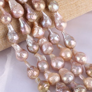 14-15x18-28 MM Naturfarbe Barock Perlen Perlen,Metallic Rosa kerngesund Süßwasserperlen Perlen,Feuerball Perlen Perlen,lose Perlen,DIY-YHZ006