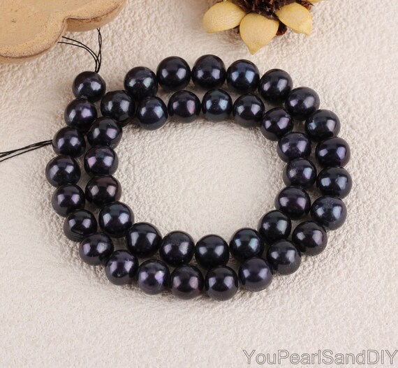 Perle D Perle D'acqua Dolce Nere Da 8-9 Mm,flo D Perle Barocche - Foto 3