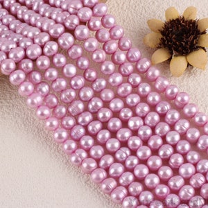 8-9mm Full Strand Purple Potatot Freshwater Pearls, Wholesale Pearl Beads,Loose Pearls For DIY Jewelry Necklace-50pcs-BHY005-13