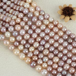 11-13mm Natural Color Round Edison Pearls,Pink Purple Edison Frshwater Pearls,High Luster Loose Pearls Strand,Wholesale Pearl,Jewelry Making