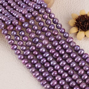8-9mm Purple Freshwater Pearl Beads, High Luster Pearl Beads,Loose Pearl for Neckalce ,Full strand,Wholesale Pearls-50pcs-BHY005-11