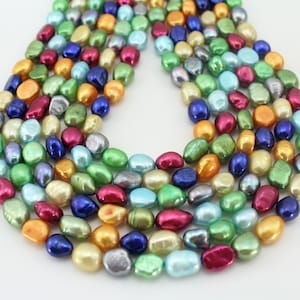 8-9mm Mixed Color Real Nugget Freshwater Pearls,Baroque Pearls Strand,Pearls For Jewelry Making,Pearl for DIY Necklace/ Bracelet,Wholesale