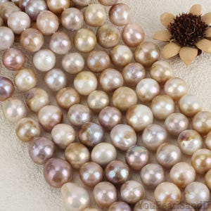 12-14 MM In der Nähe von runden natürlichen Edison Perle, echte Süßwasserperle, Perlen für DIY Brautschmuck, lose Perlen Versorgung, Großhandel Perle-ADS004-16