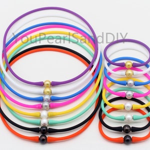 High Quality Freshwater Pearl Silicone Rubber Necklace&Bracelet,Handmade Pearl Jewelry Set,Waterproof Necklace/Bracelet,Gift for Her-W068