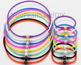 High Quality Freshwater Pearl Silicone Rubber Necklace&Bracelet,Handmade Pearl Jewelry Set,Waterproof Necklace/Bracelet,Gift for Her-W068
