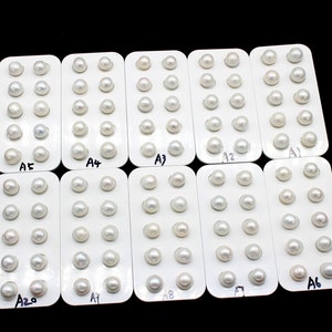 1 Paar 10-12 mm natürliche weiße Edison Perlen, lose runde Edison Perlen, Süßwasserperlen für DIY Halskette / Ohrringe / Ring, Großverkauf-A6-A20