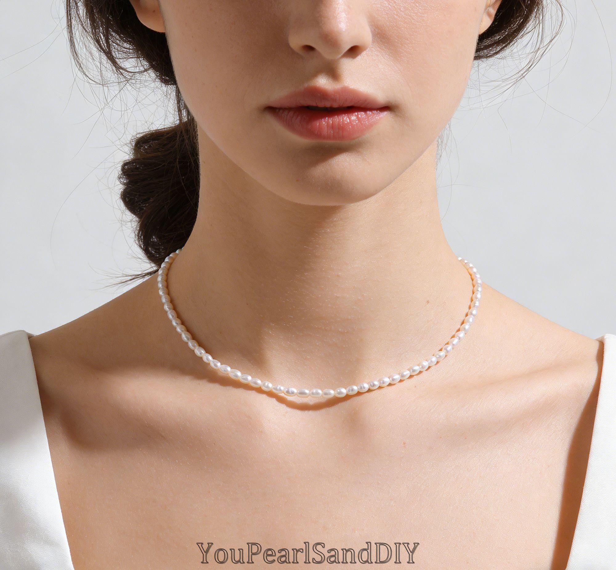 Collier 2 Rangs Perles D'eau Douce – 40cm – Bijou Fait Main – Qualité A51