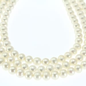 7-8mm Natural White Round Pearls,High Luster Freshwater Pearls,Loose Pearls Supplies,Wholesale,Christmas Pearls,Jewelry Making,Wedding Pearl