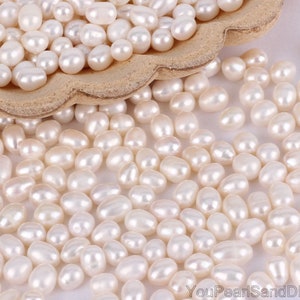 6-8mm High Quality Natural Freshwater Pearl Beads,Real White Rice Shape Pearls,Wholesale Pearls,Loose Pearl Beads for DIY Jewelry-WH003