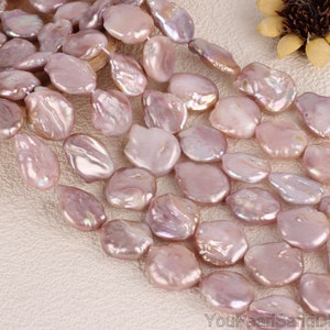 17-18x18-20mm Natural Purple Pearls,Loose Coin Pearls,Wholesale Pearls,Pearls For Jewelry Making,DIY Pearl Jewelry-22pcs -16inches-NK002-3