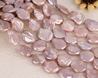 17-18x18-20mm Natural Purple Pearls,Loose Coin Pearls,Wholesale Pearls,Pearls For Jewelry Making,DIY Pearl Jewelry-22pcs -16inches-NK002-3