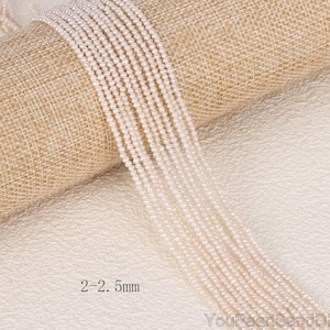 2-2.5 mm High Quality Loose Tiny Natural White Freshwater Pearl,Tiny Small  Seed Freshwater Pearl Beads,Bridal Pearls-15.5inches-XDZ002