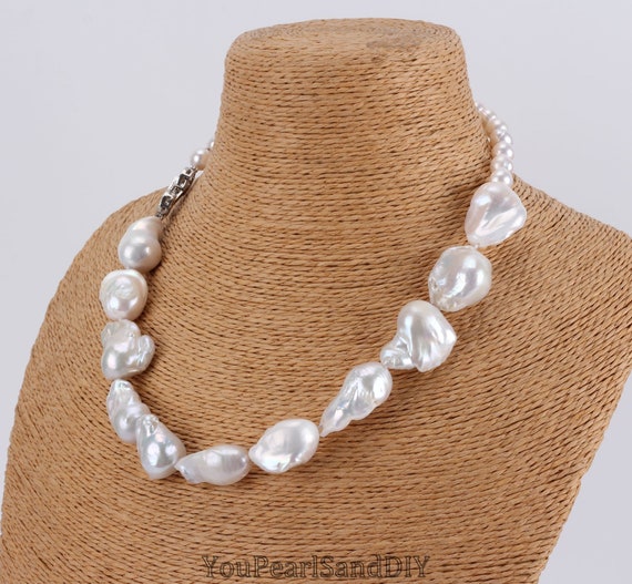 Collana Perle Barocche Vintage Collana Di Perle Bianche Baroque