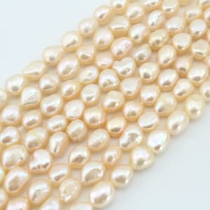 Nugget Natural Pink Freshwater Pearl Bead,8-9mm Loose Baroque Pearls,Full Strand Pearl,DIY Pearl Jewelry,Wedding Pearl,Wholesale-14-15inches