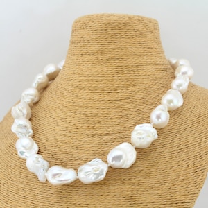 High Quality Handmade Necklace,Elegant Baroque Pearl Necklace,Natural Freshwater Pearls Necklace,White Baroque Pearl Jewelry,Necklace Gift