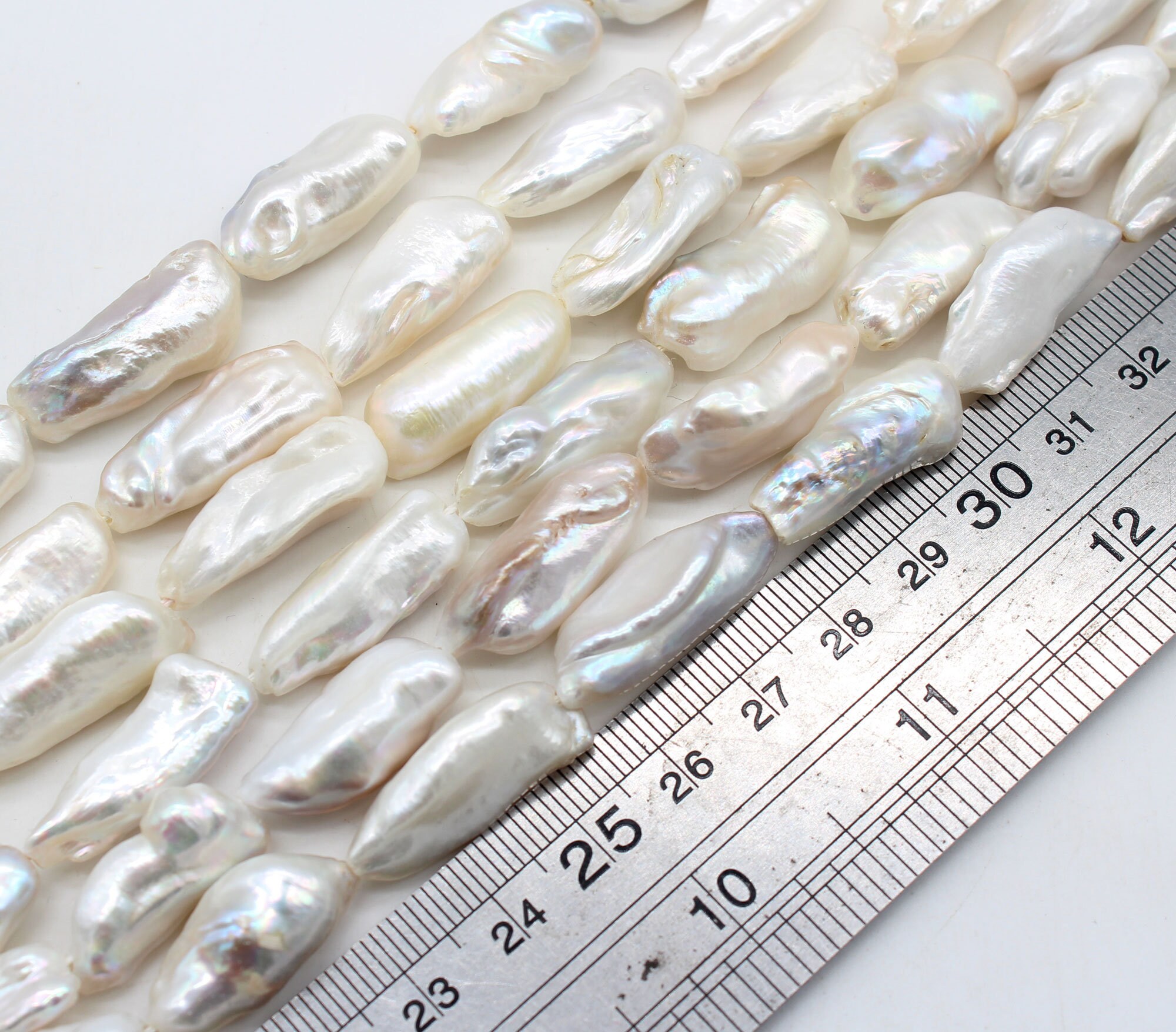 Natural White Biwa Pearl Beadsloose Irregular Biwa Pearl Etsy