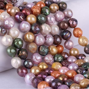 10-11mm Colorful Edison Pearl,Natural Edison Baroque Freshwater Pearls,Loose Pearls for DIY Necklace/Bracelet/Earrings-15.5inches-ADS006-1