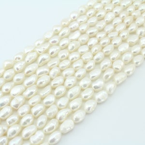 8-9mm Natural Freshwater Pearl Bead,White Nugget Baroque Pearl Beads,Genuine Pearls,Loose Pearl for Jewelry Making,Wholesale,DIY-14-15inches