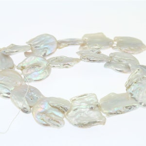 Large White Freshwater Pearl Beads,Natural Irregular Baroque Pearl,Loose Pearls For DIY Pearls Necklace, DIY Accessories 15.5-16inches-NK001