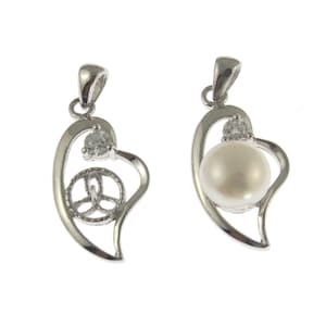 En gros, monture de pendentif vierge en argent, pendentif vierge pour perle ronde de 7-8 mm, monture vierge de collier, bijoux à bricoler soi-même, pendentif-DZ008