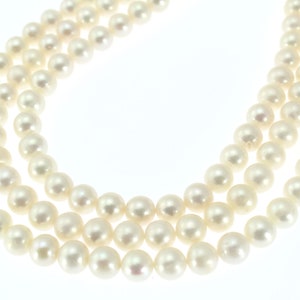 8-9mm Genuine Freshwater Pearls,Loose White Round Pearls,Pearl For Necklace /Bacelet Design,Wedding Jewelry,DIY Pearl Jewelry for Gift-NFP78 image 3