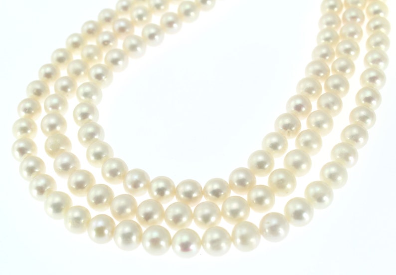 8-9mm Genuine Freshwater Pearls,Loose White Round Pearls,Pearl For Necklace /Bacelet Design,Wedding Jewelry,DIY Pearl Jewelry for Gift-NFP78 image 3