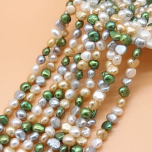 5-6mm Good Luster Seed Pearls,Natural Freshwater Cultured Pearls,Mixed Color Pearls,Wedding Pearls,Wholesale Pearls,Jewelry Making-NFP142