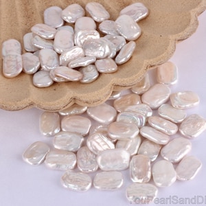 Undrilled Rectangle Natural White Pearl Beads,12x13mm Loose No Hole Freshwater Pearl Beads,Pearl For Jewelry Making,Pearl Supply,DIY-WH001