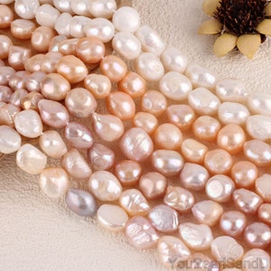 12-15mm White/Pink/Purple/Colorful Loose Pearls Strand,Nugget Natural Freshwater Pearls,Wholesale,DIY Pearls Jewelry-14 inches-26pcs-LN001