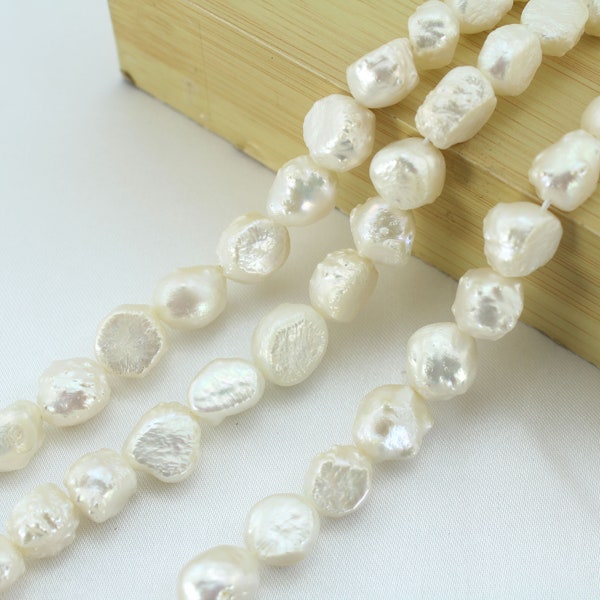 9-11mmx11-12mm Natural White Rosebud Freshwater Pearl,Nugget Drusy Pearls,Loose Pearl for DIY Necklace/Earrings/ Bracelet,Full Strand Supply