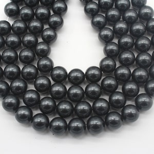 12mm High Luster Black Shell Beads,Loose Shell Beads Supplies,Shell Beads for Necklace/ Bracelet Making,Wholesale Beads,DIY Jewelry-NFP114