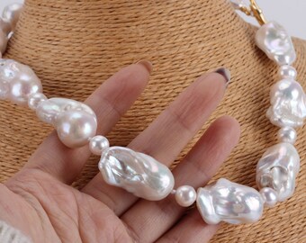 Perle Non Trattate Naturali Collana Perle Tonde Naturali 8 Mm, Argento Bianco-grigio, Conchiglia Dei Mari Del Sud, Lunghezza 20 Pollici Mox Pearl