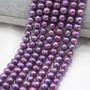 High Luster Purple Potato Freshwater Pearl Beads,8-9mm Loose Natural Freshwater Pearl,DIY Pearl Jewelry,Jewelry Making,Wholesale-14-15Inches