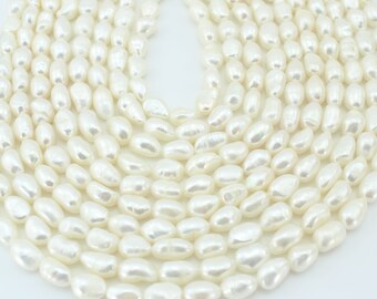 Natural Freshwater Pearl Beads ,8-9mm White Nugget Baroque Pearl beads, Genuine Pearls, Loose Pearl for Jewelry Making14-15inches