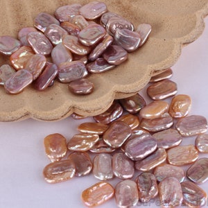 12x13mm Natual Pink/Purple Rectangle Pearl Beads,Undrilled/ No Hole Square FreshWater Pearl Beads,Loose Pearl Supply,Pearl Jewelry,DIY-WH001