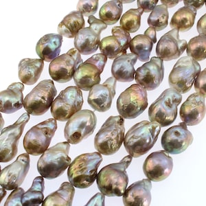 High Quality Fireball Baroque Pearl Beads,Genuine Ireegular Freshwater Barqoue Pearls,Nucleated Pearls,Loose Pearls For DIY-17-20pcs- AN0035