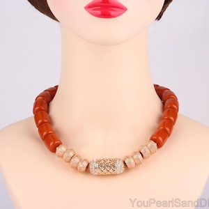 Orange Red Coral Necklace,Handmade Chunky Coral Necklace,Coral Bridesmaids,Artificial Coral Beads Jewelry,Necklace For Women,Necklace Gifts