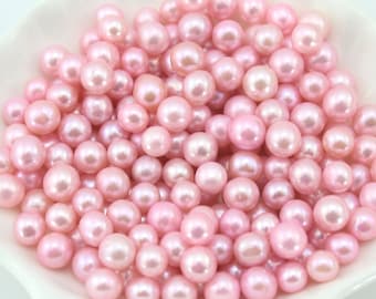 6-7mm,7-8mm No Hole Round Freshwater Pearls,Colorful Round Pearls,Wholesale Pearls For Cage Pendants/Earrings,Jewellery Making, DIY Gifts
