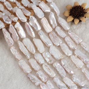 8.5-11x18-29MM High Luster White Biwa Pearls,Long Stick Pearls,Loose Biwa Pearls Supply,Real Freshwater Pearls,Wholesale Pearls,DIY-PB006-11