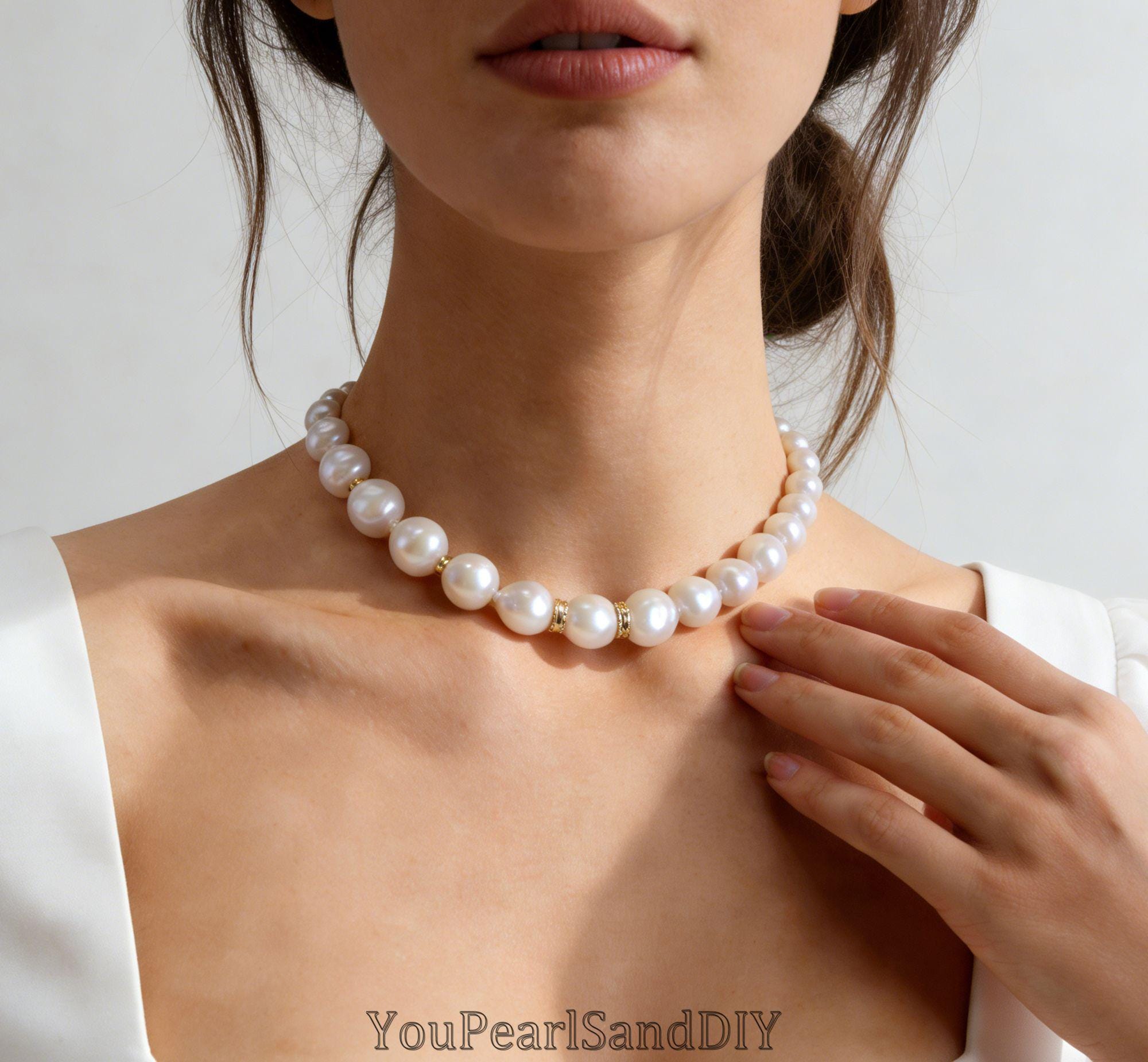 Collier Long 96 Cm En Perles Baroques Naturelles 8-9 Mm - Superbe Lustre - Neuf Sans Emballage
