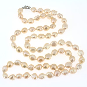 Collier de perles baroques roses naturelles de 8-9 mm, collier de perles faites main, tour de cou de perles d&#39;eau douce, tour de cou de perles de mariée, collier tendance