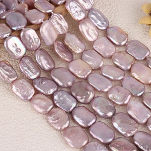 13x18mm Rectangle Natural Purple Pearl Beads,Genuine Freshwater Pearls,Pearls for Jewelry Making,Full Strand Supply,Wholesale-15inches-YX002