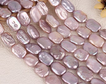 13x18mm Rectangle Natural Purple Pearl Beads,Genuine Freshwater Pearls,Pearls for Jewelry Making,Full Strand Supply,Wholesale-15inches-YX002