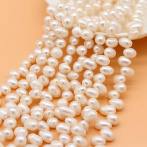 6-7mm Natutal Pink White Potato Freshwater Pearls,Loose Genuine Pearl Supply,Pearl For DIY Pearl Necklace/Bracelet,Wholesale Pearls-15inches