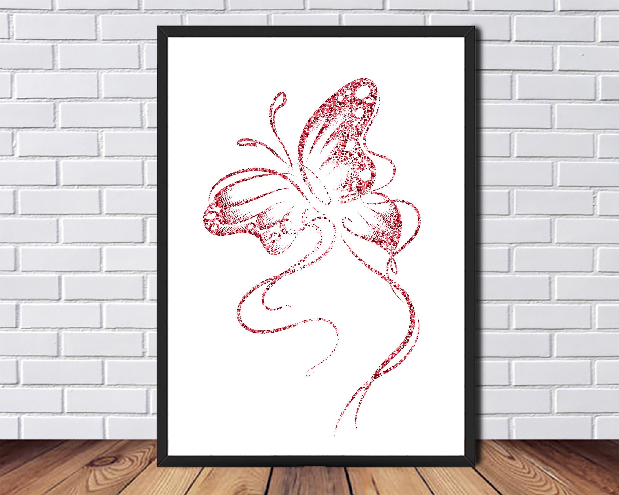 Red butterfly digital download butterfly print butterfly | Etsy