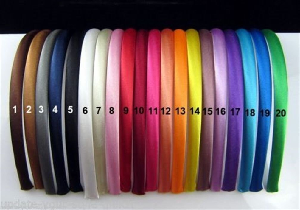 Hairband Satin 1 cm wide - 20 colors to choose from