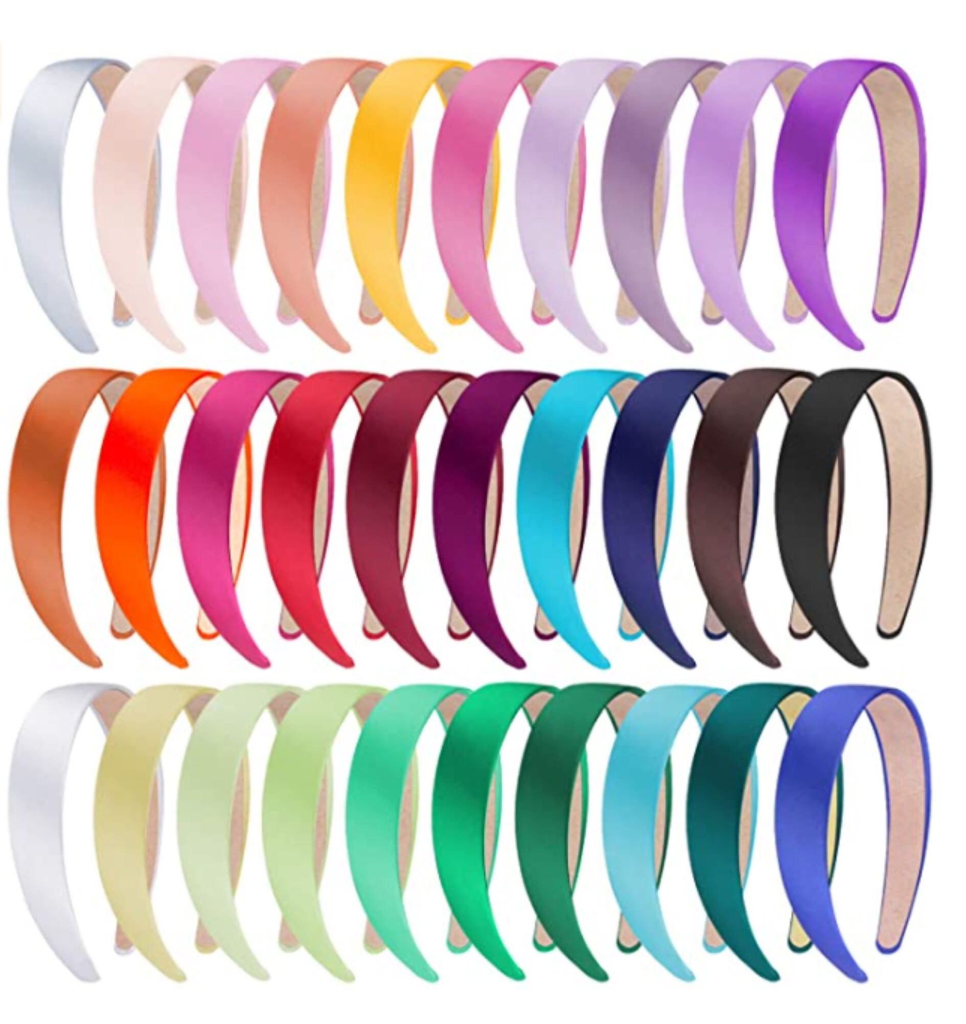 Wide headband satin hair accessories - 30 colors to choose from