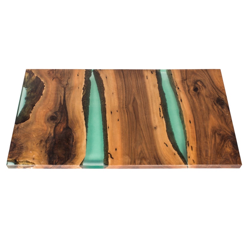Three Walnut Dining Table With Black Texture Leg River Image 0